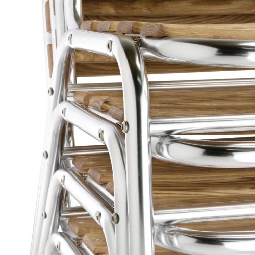 Bolero Aluminium & Ash Bistro Side Chair (Pack 4)