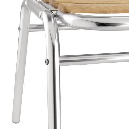 Bolero Aluminium & Ash Bistro Side Chair (Pack 4)
