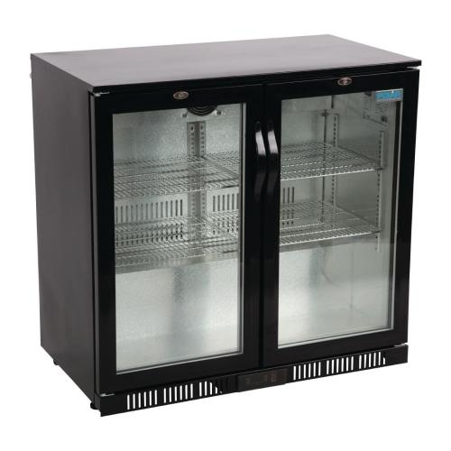 Polar G-Series Back Bar Cooler with Double Hinged Doors Black - 850mm