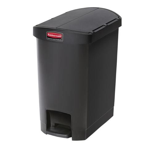 Rubbermaid Slim Jim Step on Resin End Pedal Black - 30Ltr