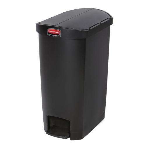 Rubbermaid Slim Jim Step on Resin End Pedal  Black - 50Ltr