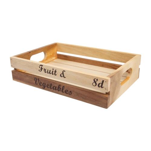Baroque Crate Rustic Acacia Fruit & Veg - 300x210x70mm