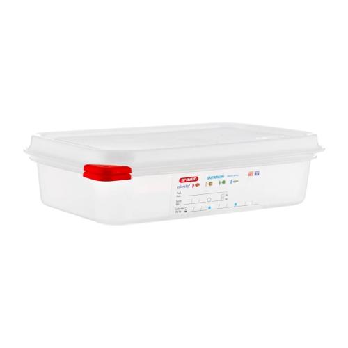 Araven PP Food Container 1/4 GN 1.8Ltr with Lid 65mm (H) (Pack 4)