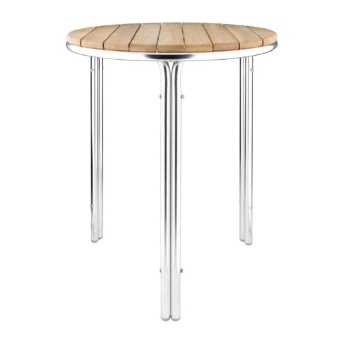 Bolero Round Ash & Alu Leg Table - 600mm