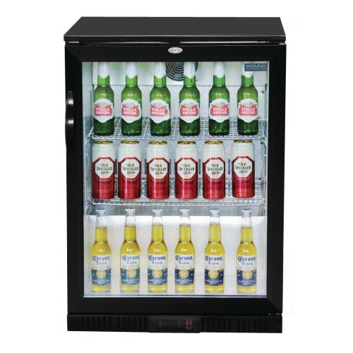 Polar G-Series Back Bar Cooler with Single Hinged Door Black - 900mm