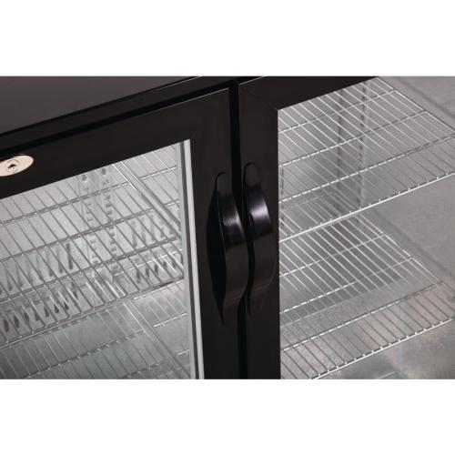 Polar G-Series Back Bar Cooler with Double Hinged Doors Black - 900mm