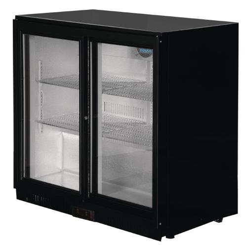 Polar G-Series Back Bar Cooler with Double Sliding Doors Black - 900mm