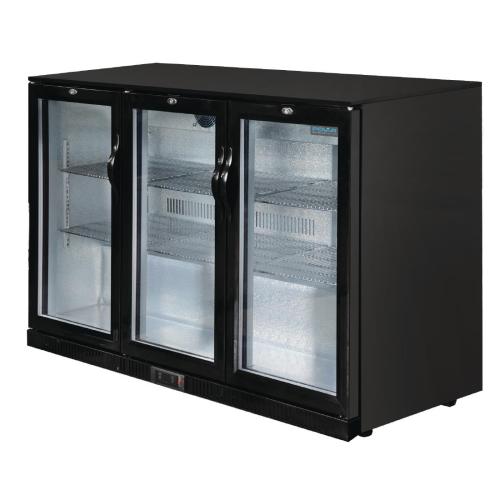 Polar G-Series Back Bar Cooler with Triple Hinged Doors Black - 900mm