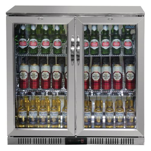 Polar G-Series Back Bar Cooler with Double Hinged Doors Stainless Steel - 900mm
