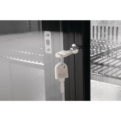 Polar G-Series Back Bar Cooler with Double Sliding Doors Black - 850mm
