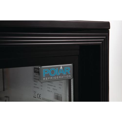 Polar G-Series Back Bar Cooler with Double Sliding Doors Black - 850mm