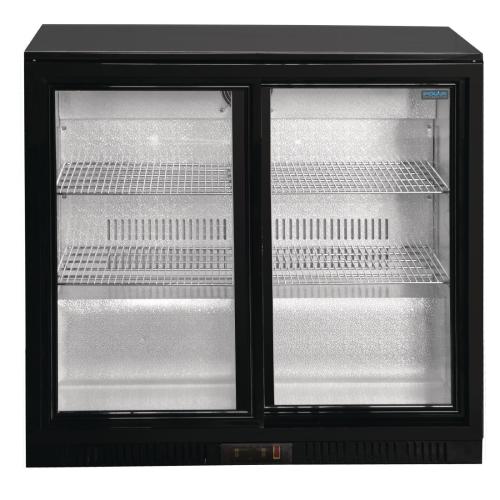 Polar G-Series Back Bar Cooler with Double Sliding Doors Black - 850mm