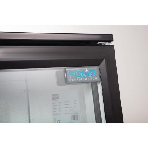 Polar G-Series Back Bar Cooler with Single Hinged Door Black - 850mm