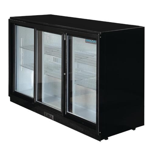 Polar G-Series Back Bar Cooler with Triple Sliding Doors Black- 850mm