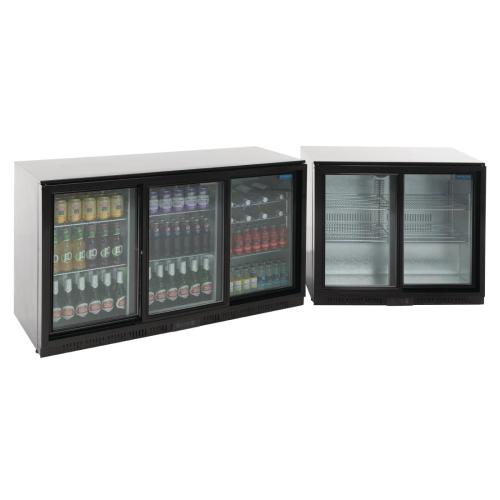 Polar G-Series Back Bar Cooler with Triple Sliding Doors Black- 850mm