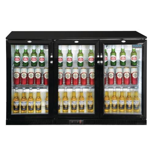 Polar G-Series Back Bar Cooler with Triple Hinged Doors Black-  850mm