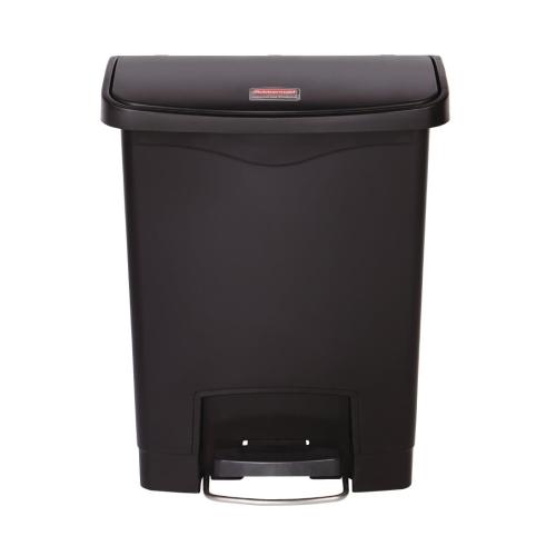 Rubbermaid Slim Jim Step on Resin Front Pedal Black - 30Ltr