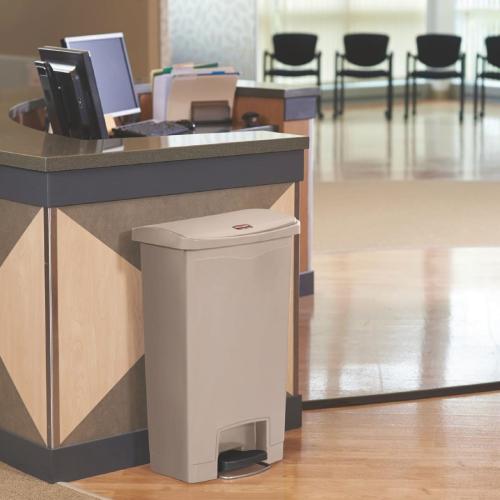 Rubbermaid Slim Jim Step on Resin Front Pedal - 50Ltr Beige