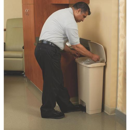 Rubbermaid Slim Jim Step on Resin Front Pedal - 50Ltr Beige