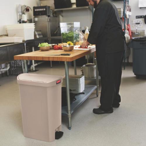 Rubbermaid Slim Jim Step on Resin End Pedal Beige - 50Ltr