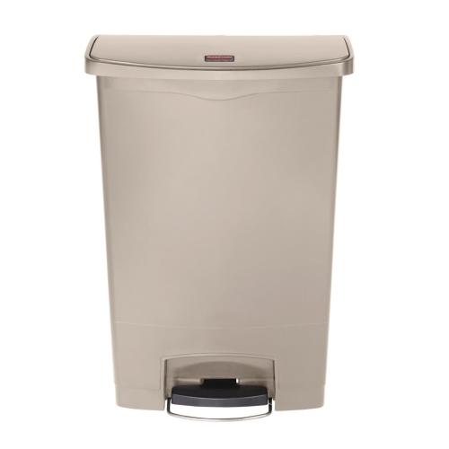 Rubbermaid Slim Jim Step on Resin Front Pedal Beige - 90Ltr