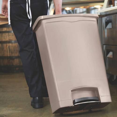 Rubbermaid Slim Jim Step on Resin Front Pedal Beige - 90Ltr