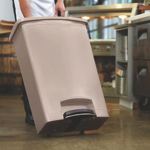 Rubbermaid Slim Jim Step on Resin Front Pedal Beige - 90Ltr