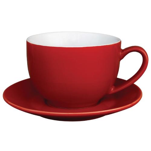 Olympia Cafe Saucer Red (Fits GK073 & GK076) - 154mm 6" (Box 12)
