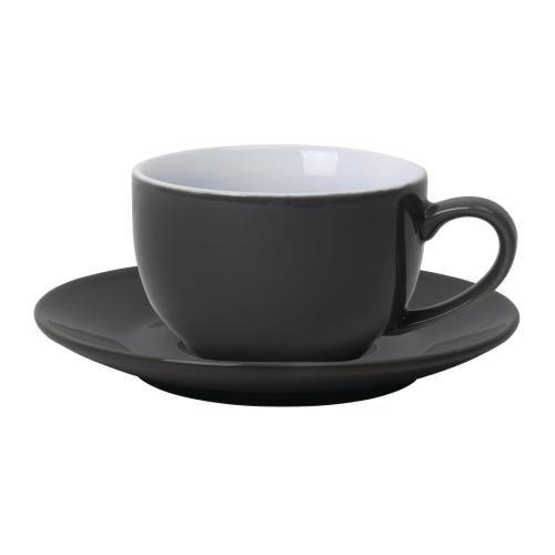 Olympia Cafe Saucer Charcoal (Fits GK075 & GK078) - 154mm 6" (Box 12)