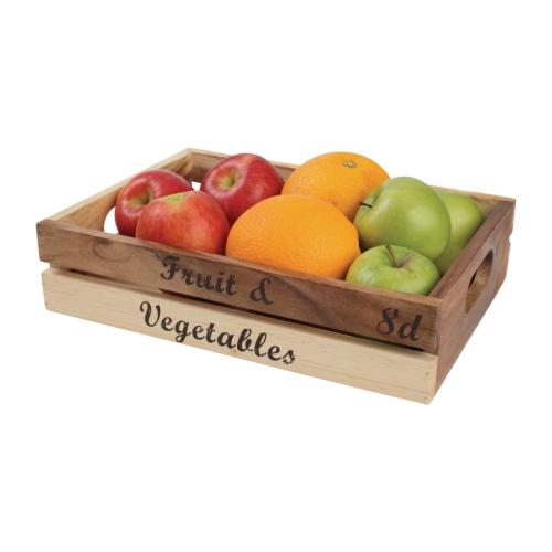 Baroque Crate Rustic Acacia Fruit & Veg - 300x210x70mm