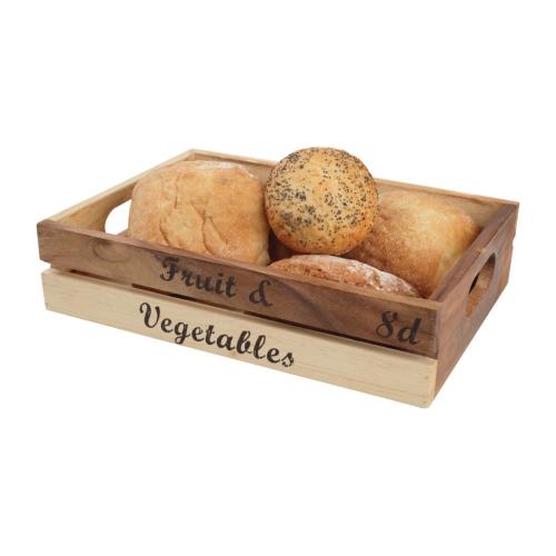 Baroque Crate Rustic Acacia Fruit & Veg - 300x210x70mm