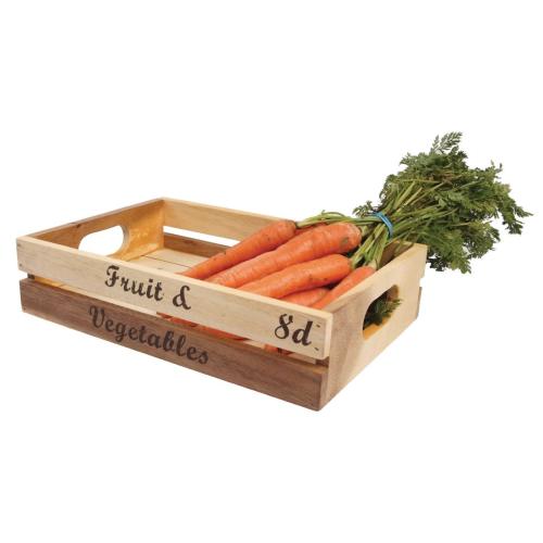 Baroque Crate Rustic Acacia Fruit & Veg - 300x210x70mm