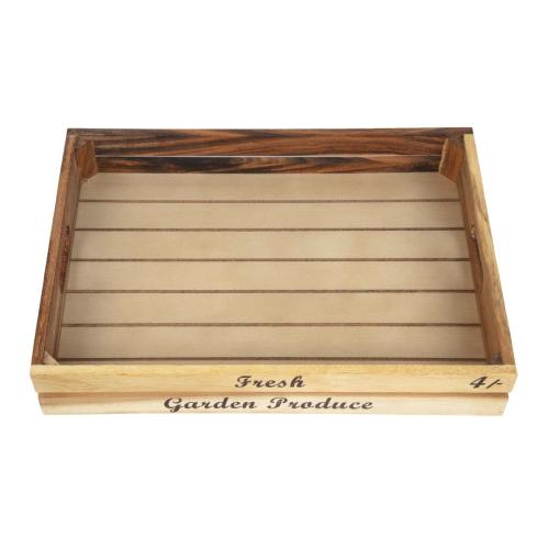 Baroque Crate Rustic Acacia Large Fresh Garden Produce - 420x300x70mm
