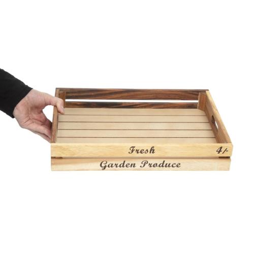 Baroque Crate Rustic Acacia Large Fresh Garden Produce - 420x300x70mm