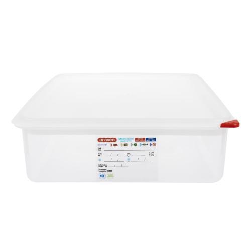 Araven PP Food Container 1/1 GN 13.7Ltr with Lid 100mm (H) (Pack 4)