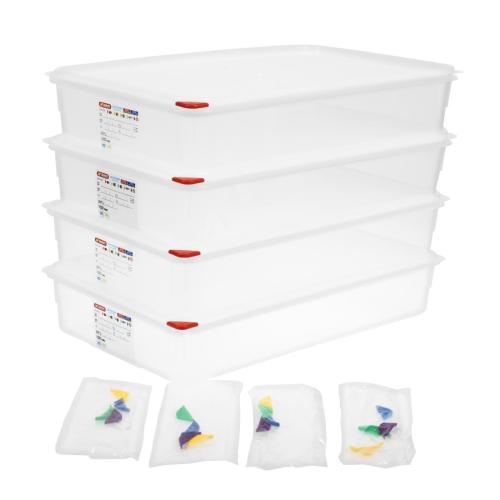 Araven PP Food Container 1/1 GN 13.7Ltr with Lid 100mm (H) (Pack 4)