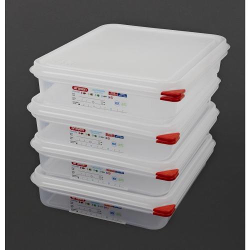 Araven PP Food Container 1/2 GN 4Ltr with Lid 65mm (H) (Pack 4)