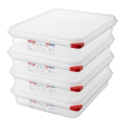 Araven PP Food Container 1/2 GN 4Ltr with Lid 65mm (H) (Pack 4)