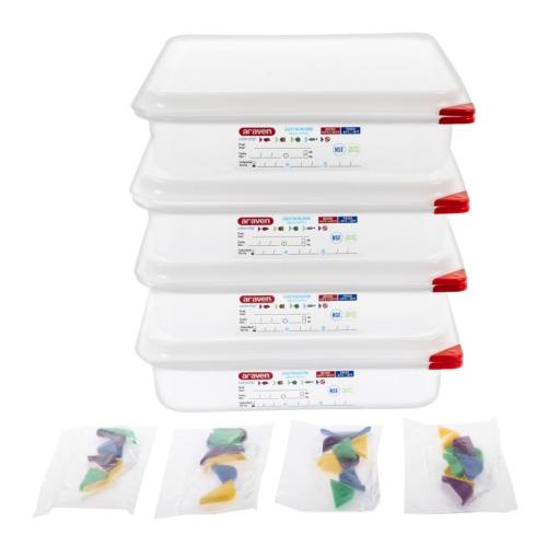 Araven PP Food Container 1/2 GN 4Ltr with Lid 65mm (H) (Pack 4)