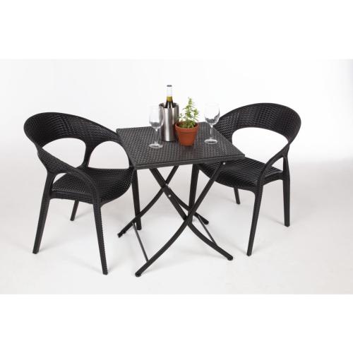 Bolero PE Wicker Folding Square Table - 600mm
