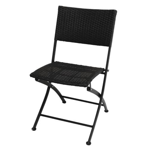 Bolero PE Wicker Folding Chair Set (Pack 2)