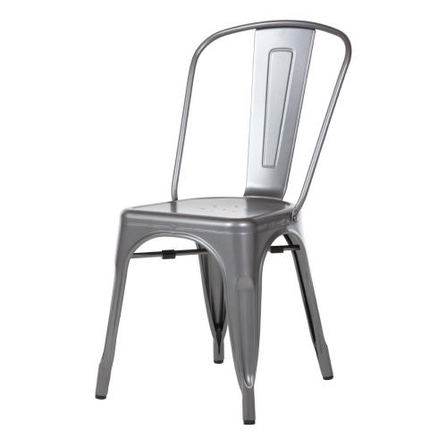 Bolero Bistro Steel Side Chair Gun Metal Grey (Pack 4)