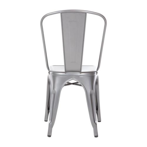 Bolero Bistro Steel Side Chair Gun Metal Grey (Pack 4)