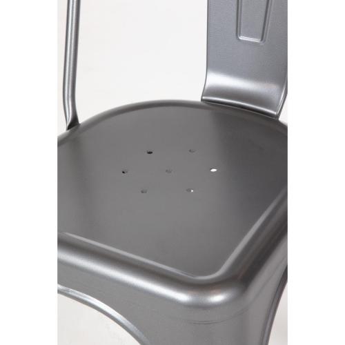 Bolero Bistro Steel Side Chair Gun Metal Grey (Pack 4)
