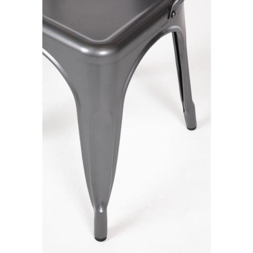 Bolero Bistro Steel Side Chair Gun Metal Grey (Pack 4)