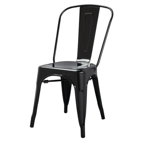 Bolero Bistro Steel?Side Chair Black (Pack 4)