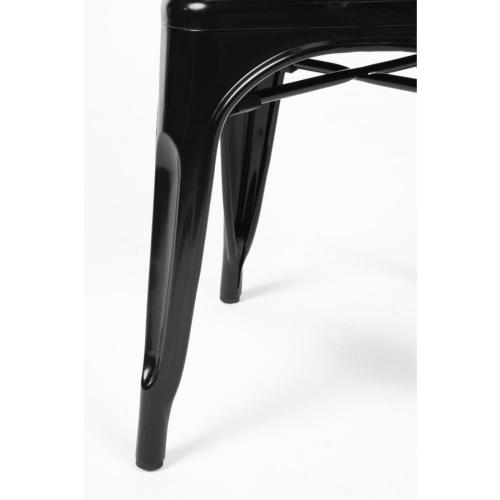 Bolero Bistro Steel?Side Chair Black (Pack 4)