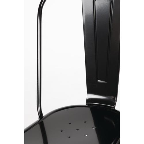 Bolero Bistro Steel?Side Chair Black (Pack 4)