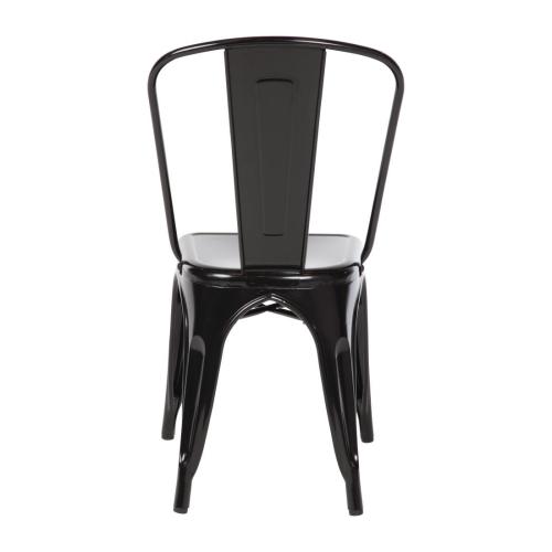 Bolero Bistro Steel?Side Chair Black (Pack 4)