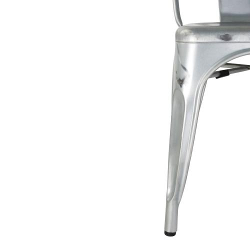 Bolero Bistro Steel Side Chair Galvanised (Pack 4)